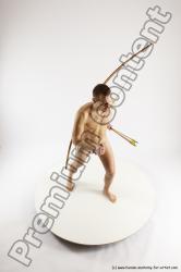 Nude Fighting Man White Slim Short Brown Multi angles poses Realistic